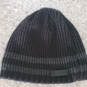 Rainforest Sherpa Lined Beanie Hat Double Stripe Black/Gray